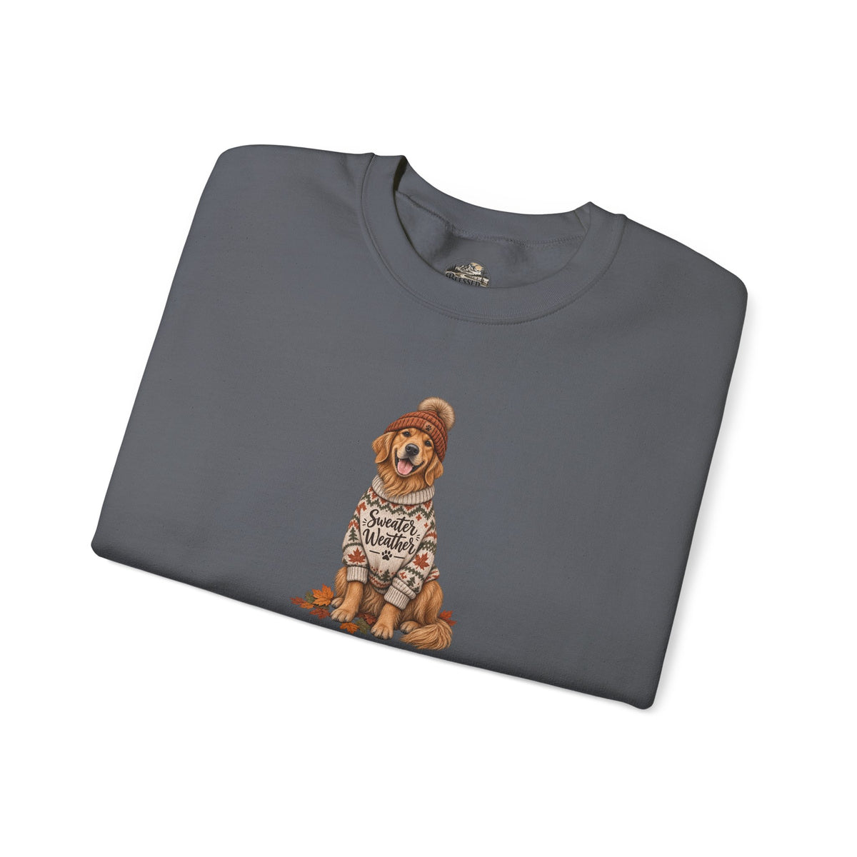Golden Retriever in Sweater Crewneck Sweatshirt — Cozy Dog Lover Pullover