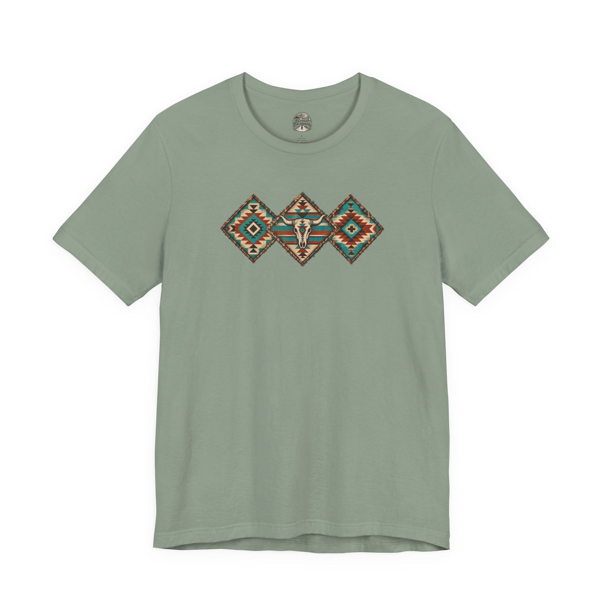 Southwestern Diamond Aztec Tee — Native Pattern Graphic T-Shirt