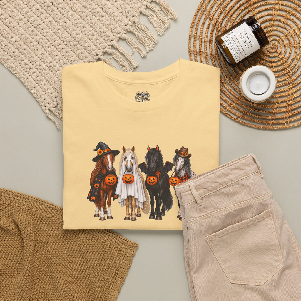 Halloween Horses Graphic Tee – Cute Trick-or-Treat Ponies Costume T-Shirt