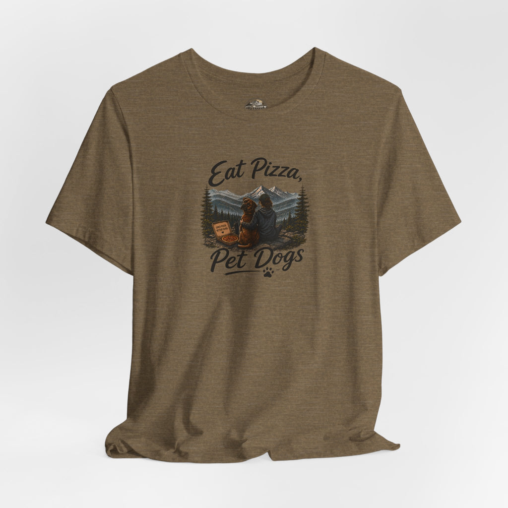 Eat Pizza Pet Dogs T-Shirt — Funny Dog Lover Tee