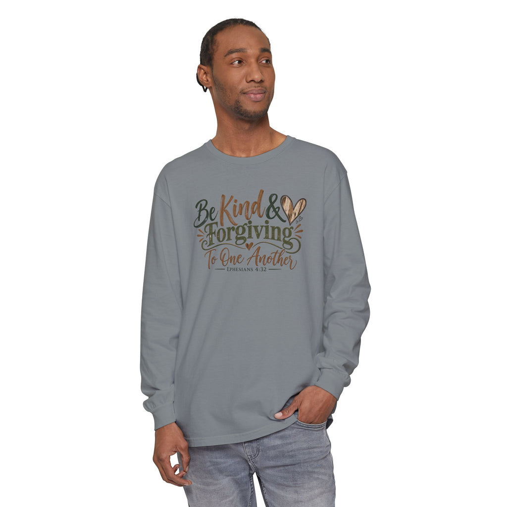 Be Kind & Forgiving Long Sleeve Tee – Inspirational Christian Message