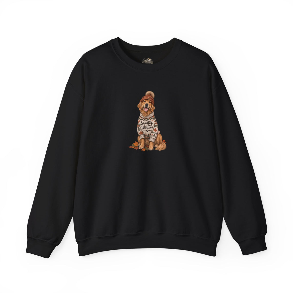 Golden Retriever in Sweater Crewneck Sweatshirt — Cozy Dog Lover Pullover