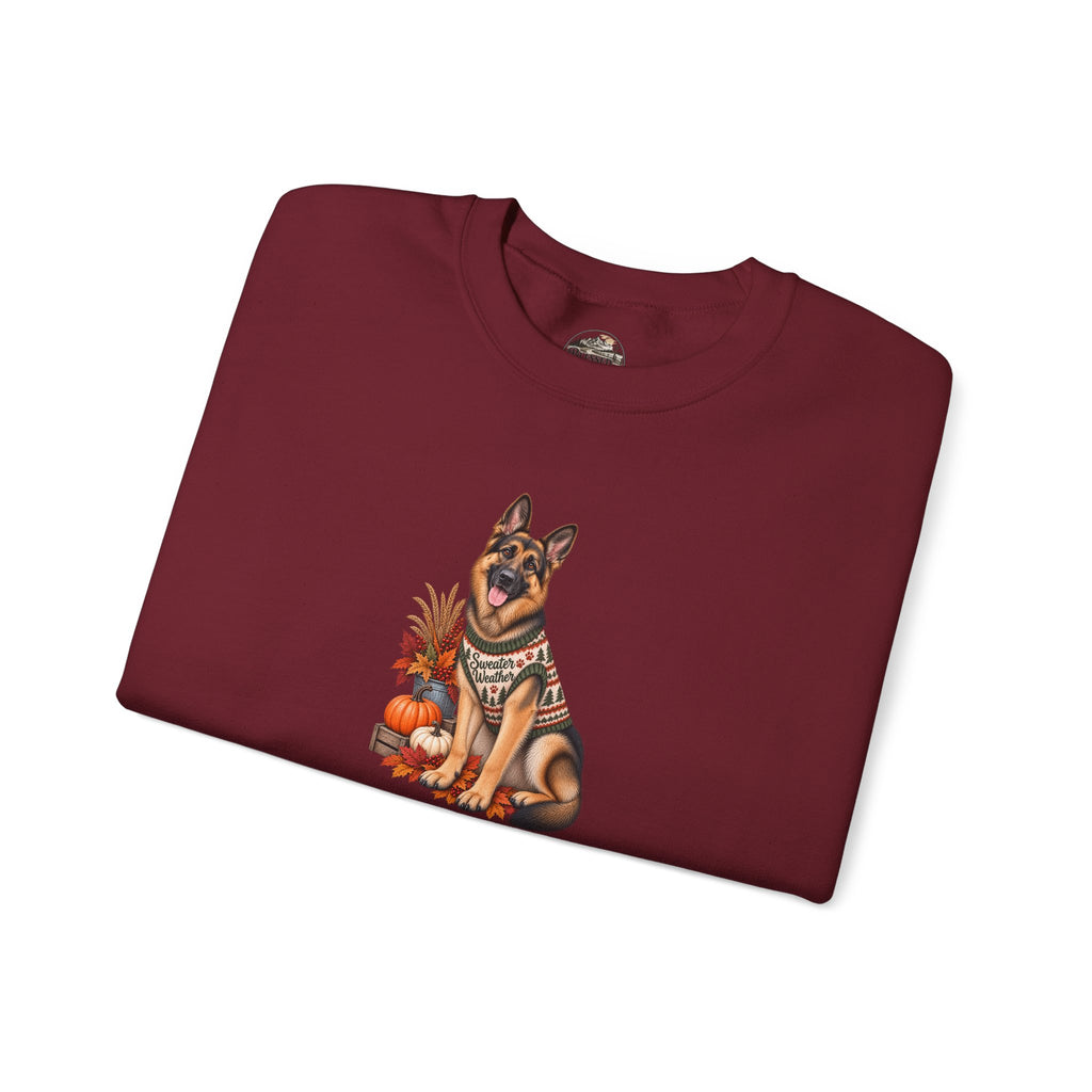 German Shepherd Autumn Pumpkin Crewneck Sweatshirt