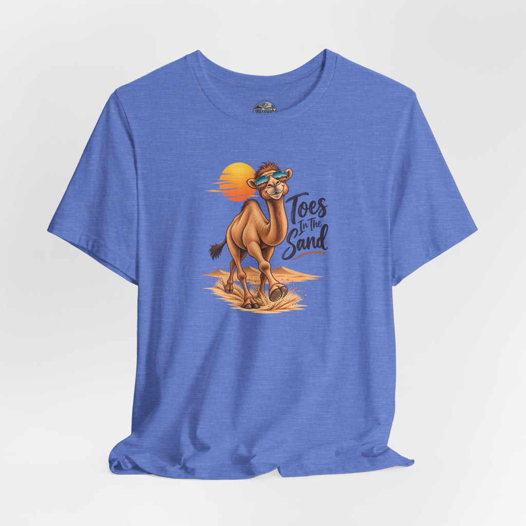 Toes in the Sand Camel T-Shirt — Beach Vacation Sunset Tee