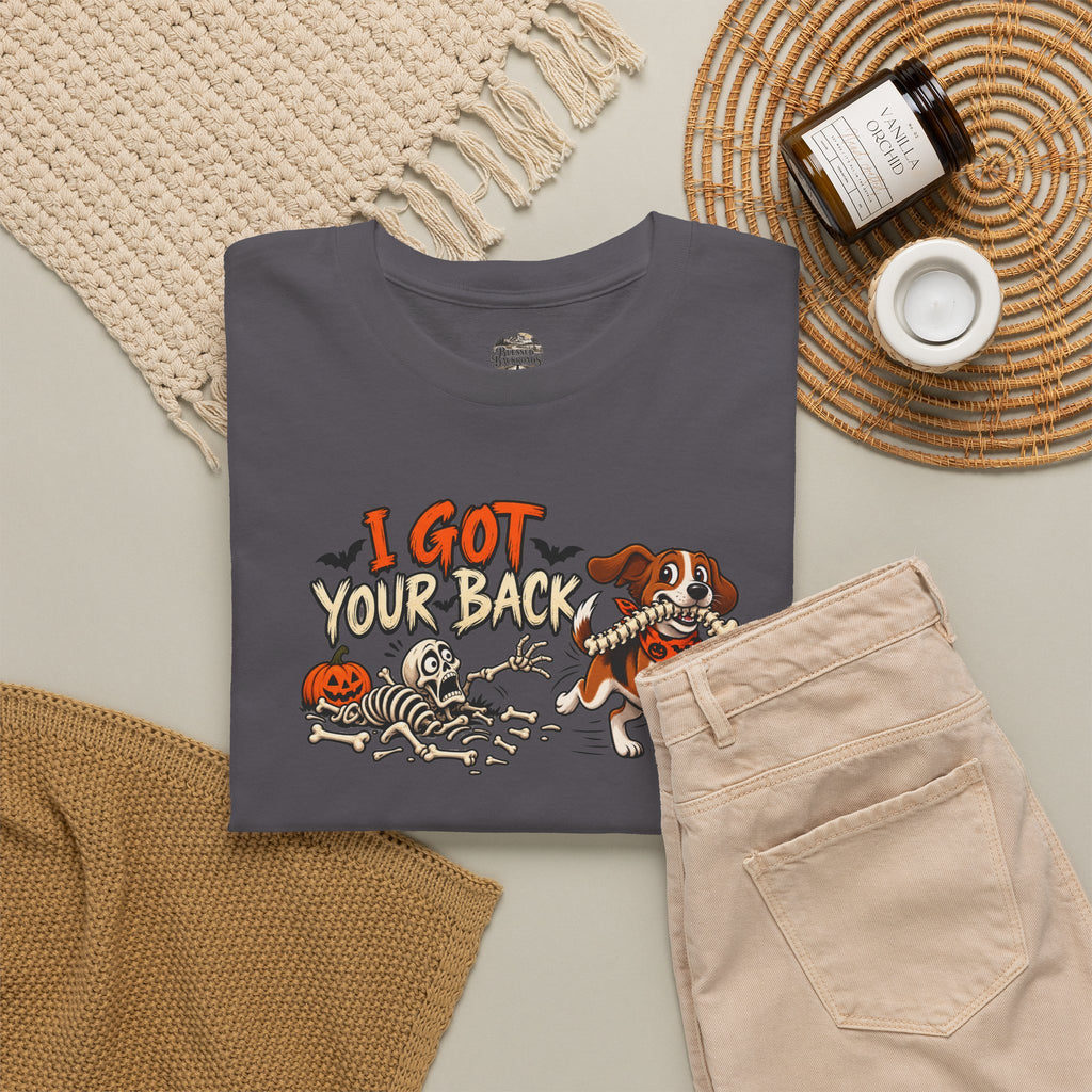 I Got Your Back Halloween Dog Skeleton Graphic Tee