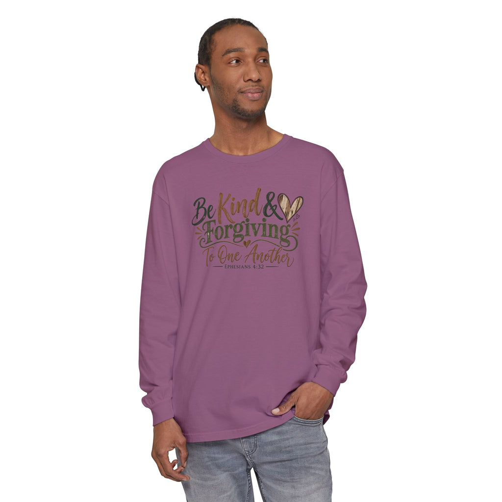 Be Kind & Forgiving Long Sleeve Tee – Inspirational Christian Message