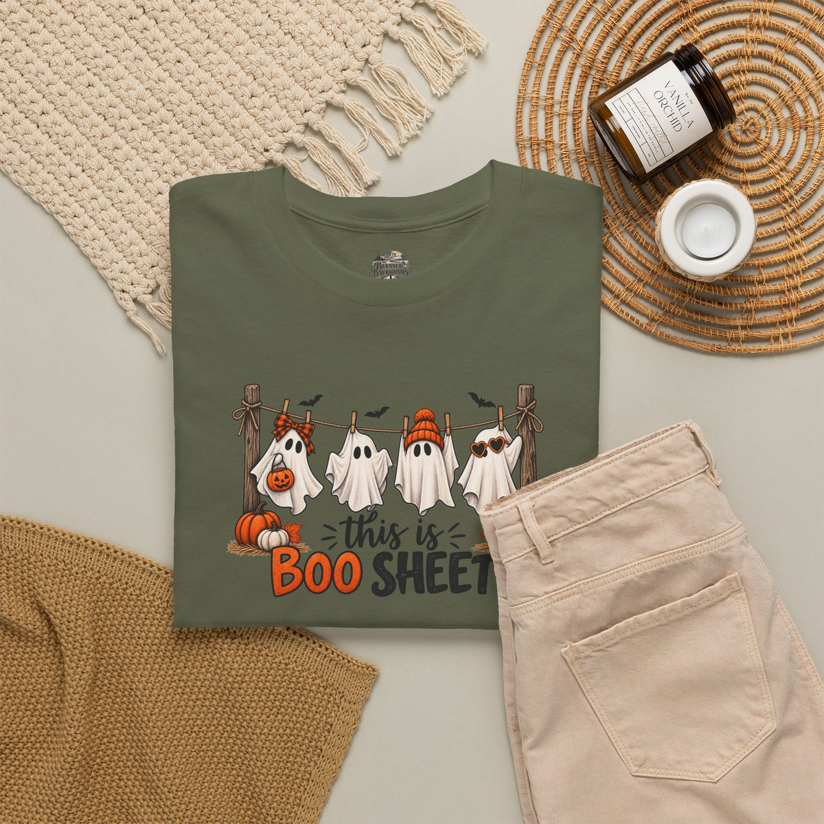 Halloween 'This Is Boo Sheet' T-Shirt – Cute Ghosts & Pumpkins Tee