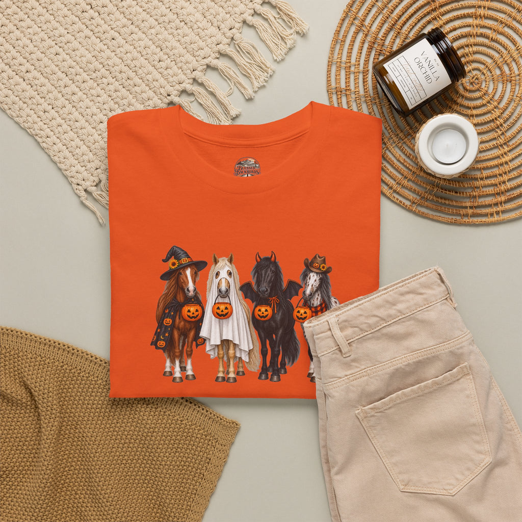 Halloween Horses Graphic Tee – Cute Trick-or-Treat Ponies Costume T-Shirt