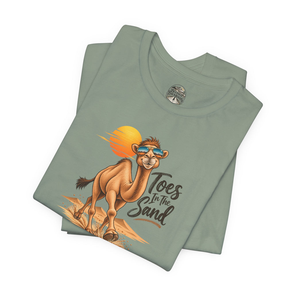 Toes in the Sand Camel T-Shirt — Beach Vacation Sunset Tee