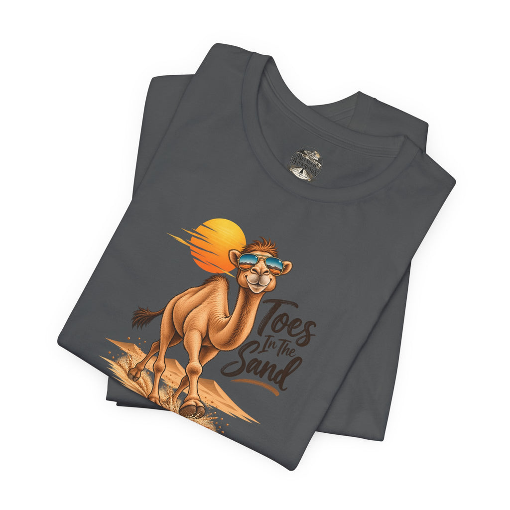 Toes in the Sand Camel T-Shirt — Beach Vacation Sunset Tee