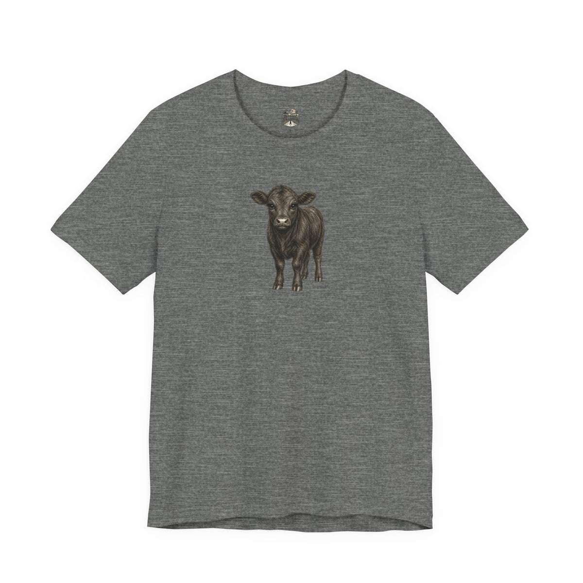 Cow Illustration T-Shirt — Cute Black Calf Graphic Tee