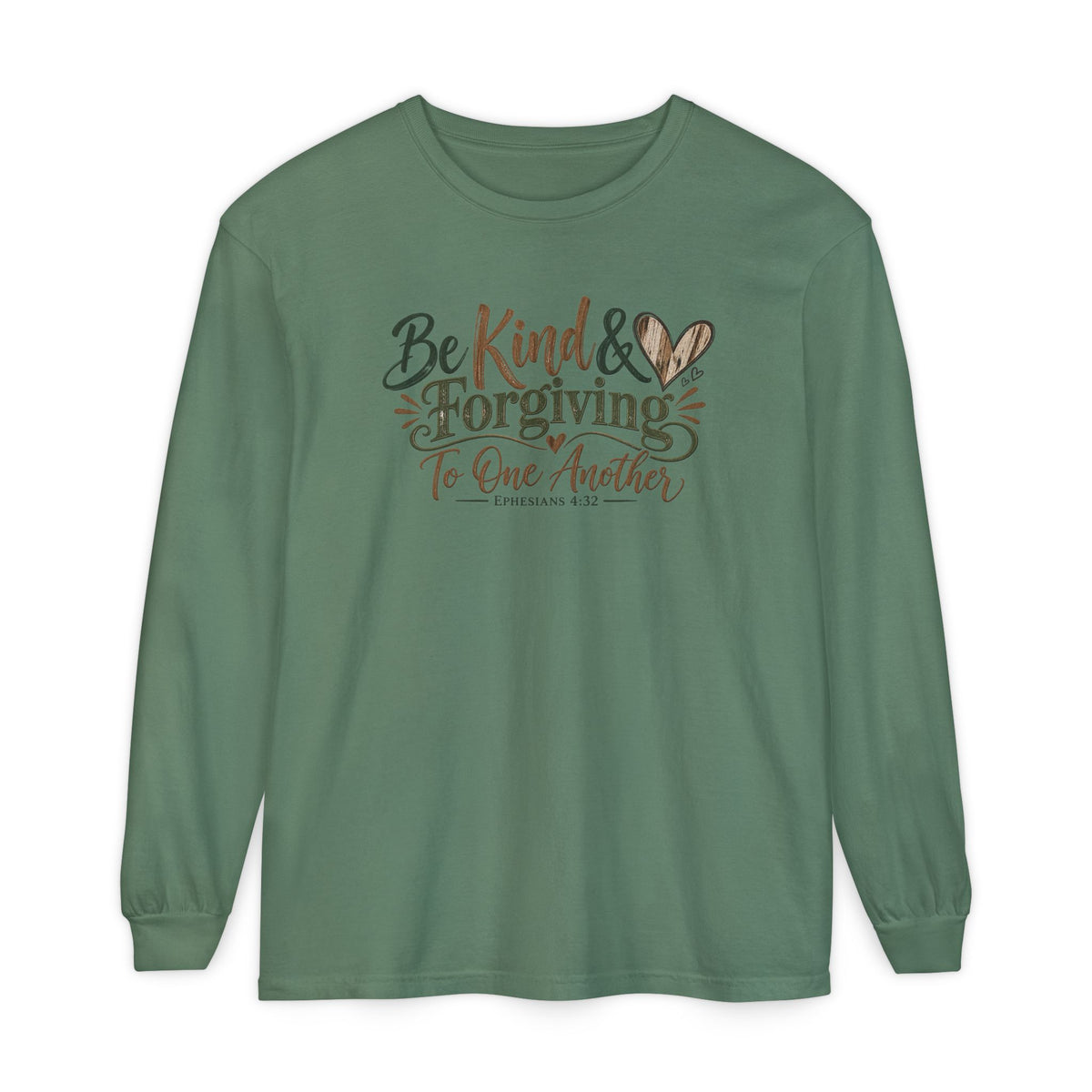 Be Kind & Forgiving Long Sleeve Tee – Inspirational Christian Message