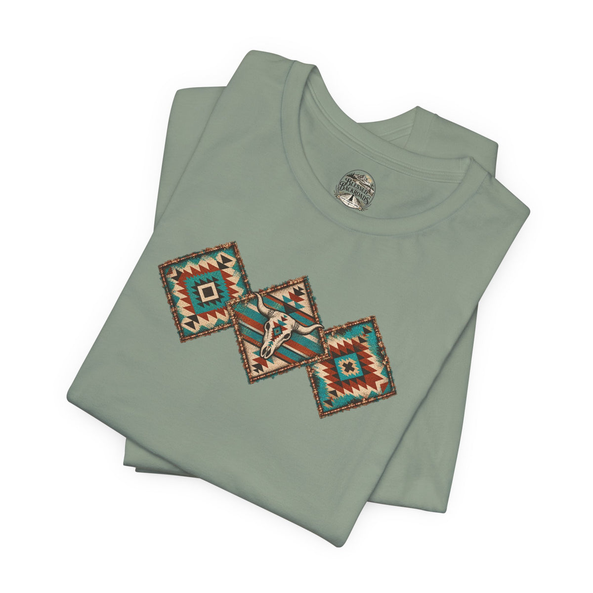 Southwestern Diamond Aztec Tee — Native Pattern Graphic T-Shirt