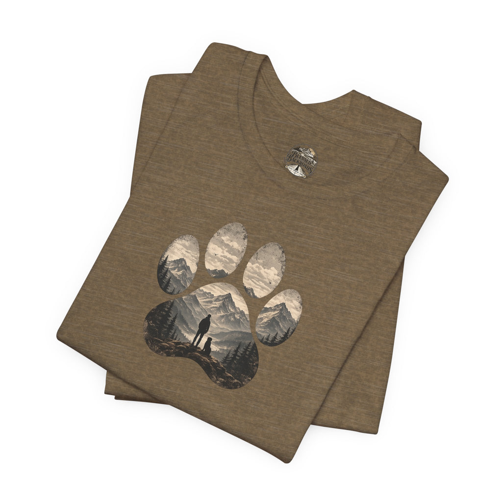 Adventure Paw Tee — Mountain Hiker Pawprint T-Shirt