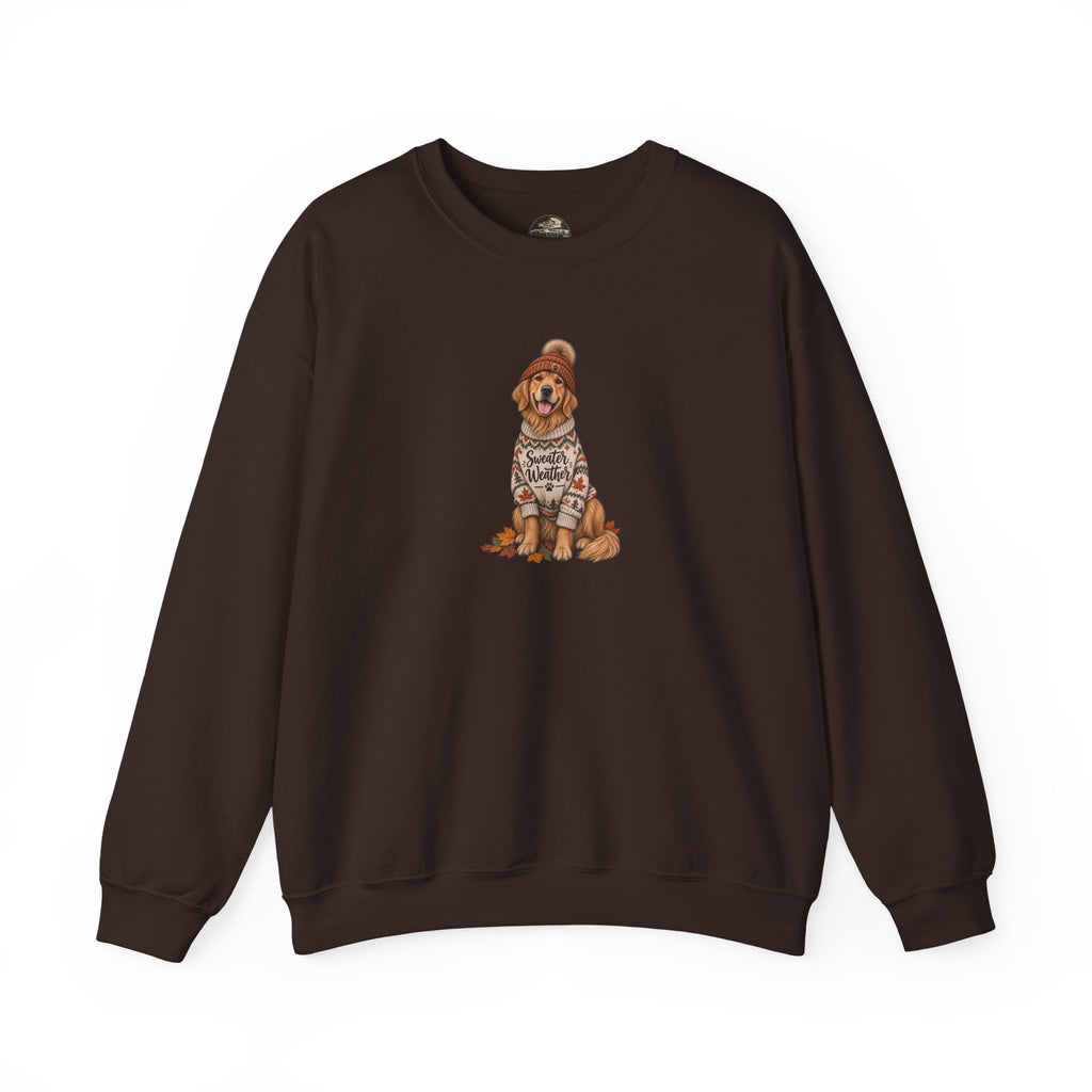 Golden Retriever in Sweater Crewneck Sweatshirt — Cozy Dog Lover Pullover