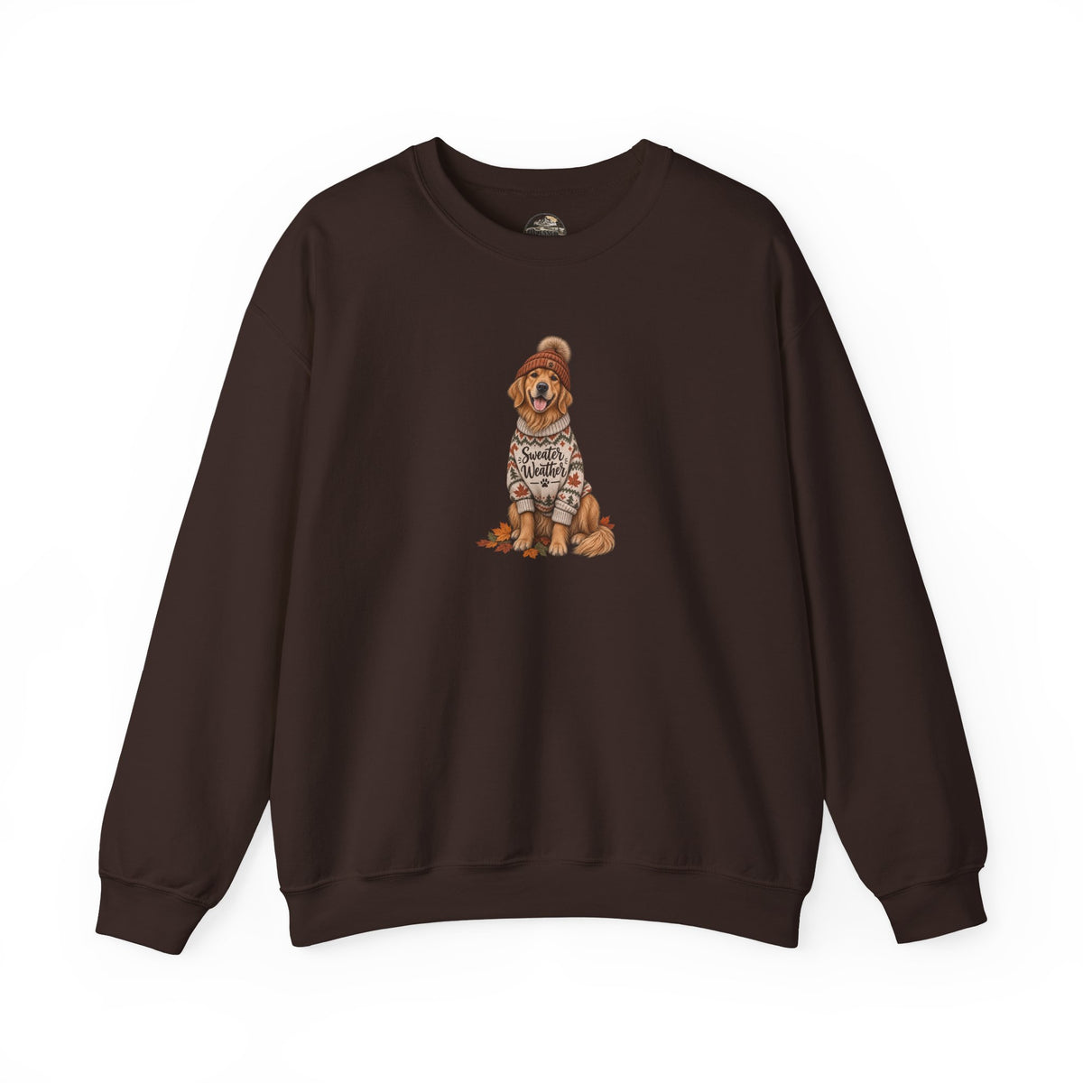 Golden Retriever in Sweater Crewneck Sweatshirt — Cozy Dog Lover Pullover