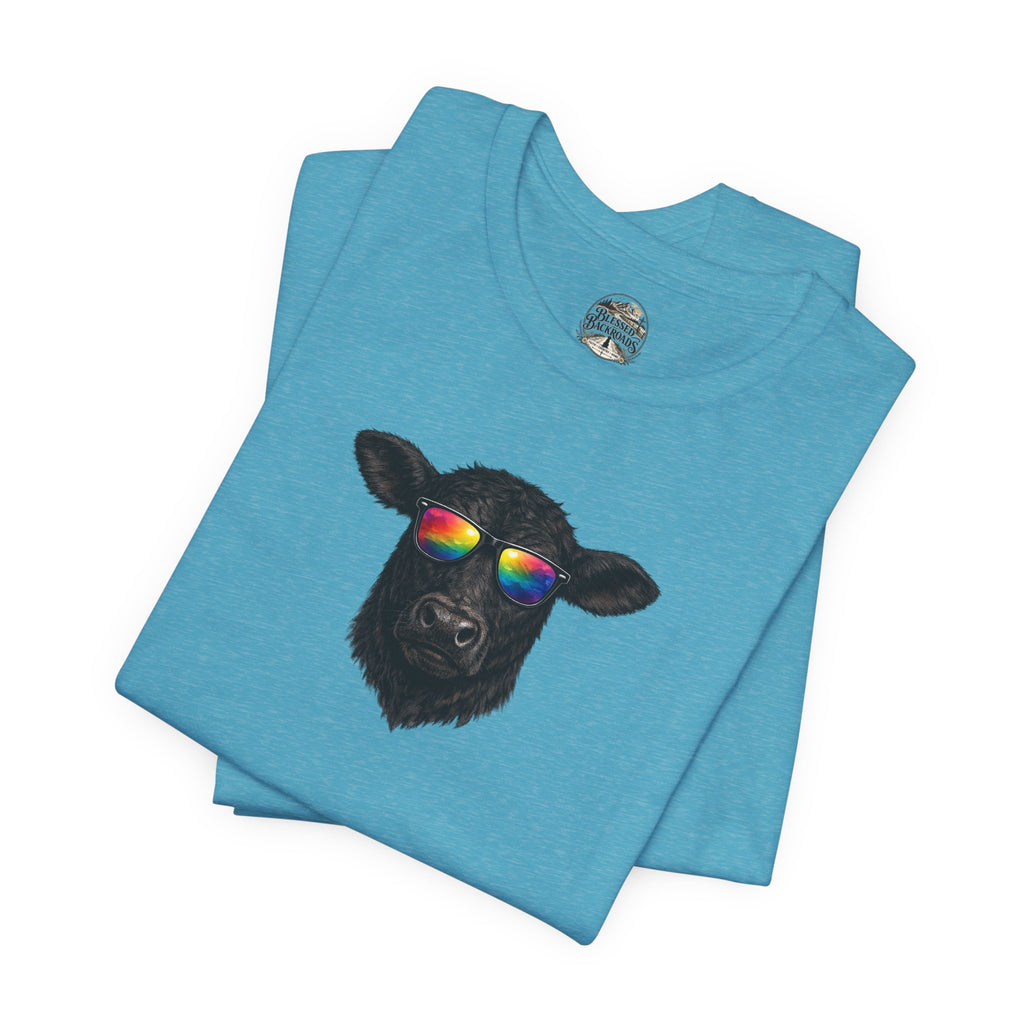 Black Cow With Sunglasses