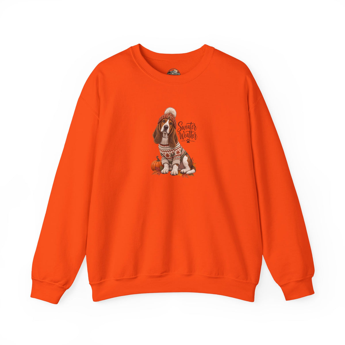 Basset Hound Fall Sweatshirt – 'Sweater Weather' Cozy Autumn Crewneck