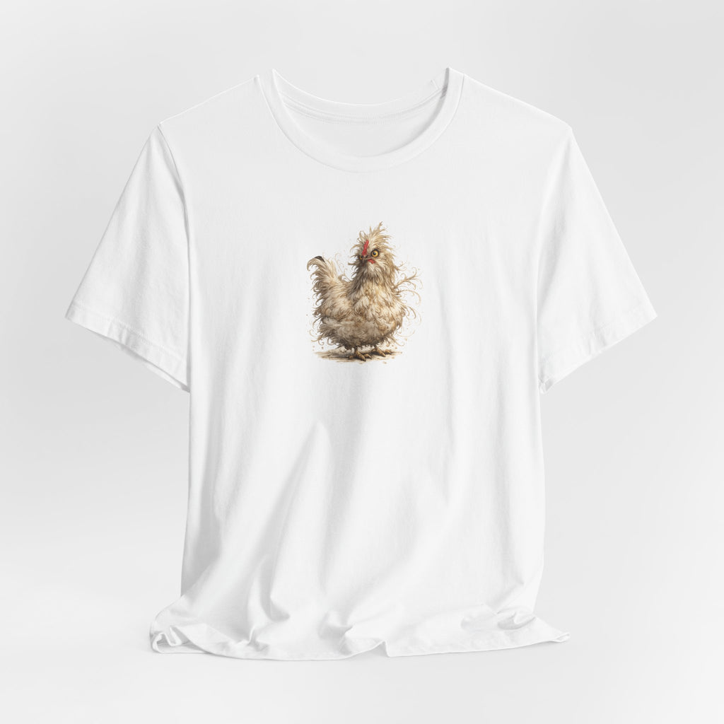 Chicken Illustration T‑Shirt — Fluffy Hen Art Tee for Farm & Animal Lovers
