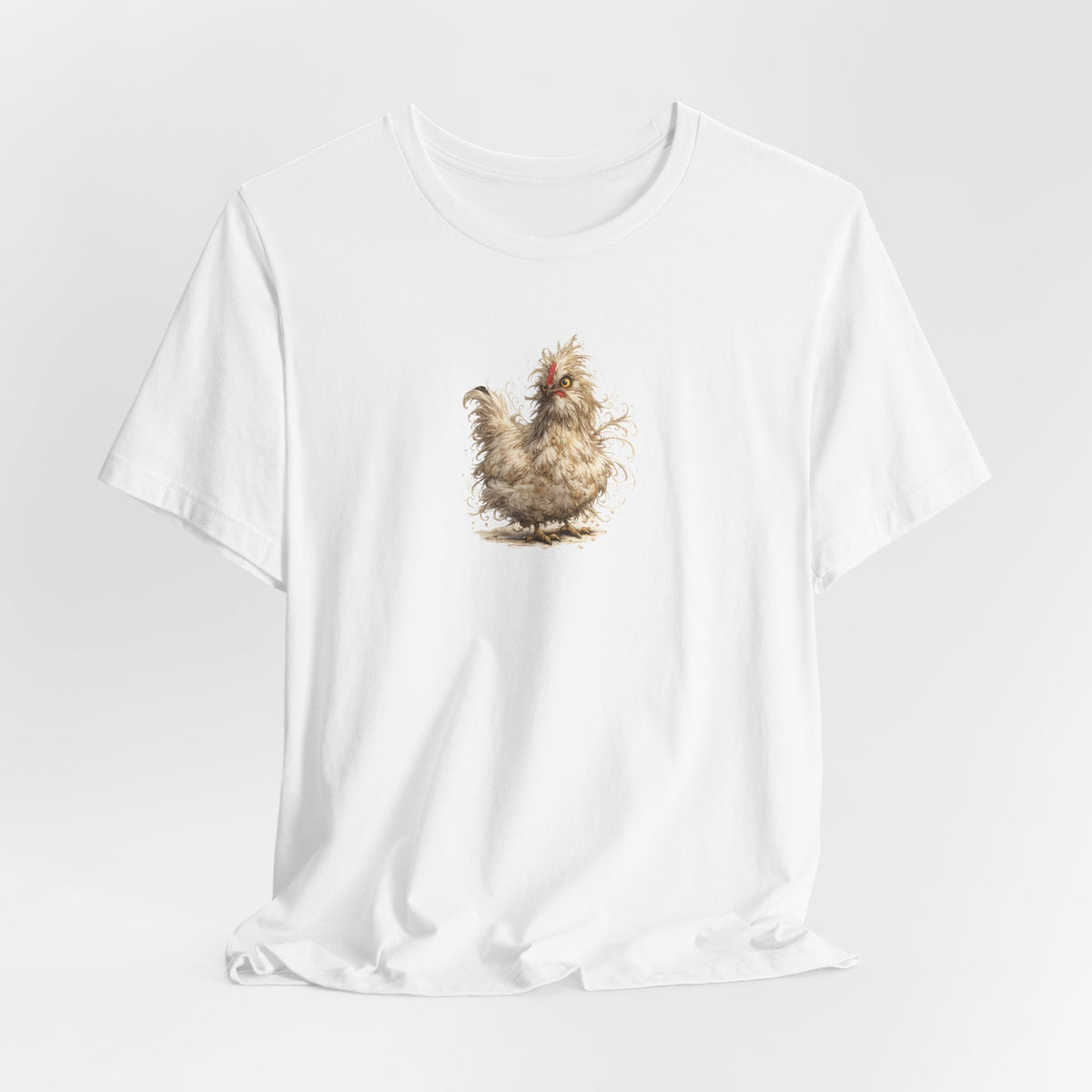 Chicken Illustration T‑Shirt — Fluffy Hen Art Tee for Farm & Animal Lovers