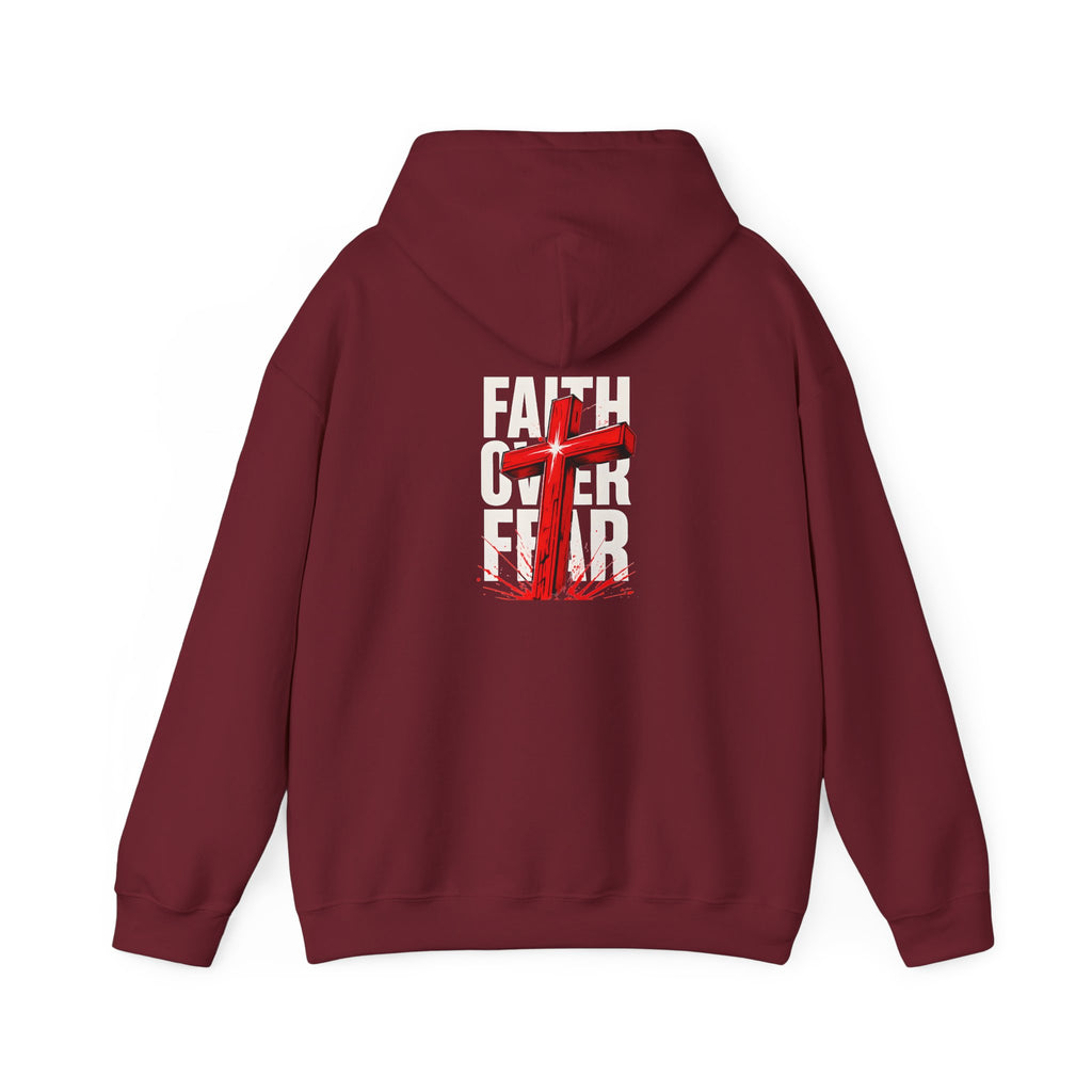 Faith Over Fear Hooded Sweatshirt - Unisex Christian Apparel