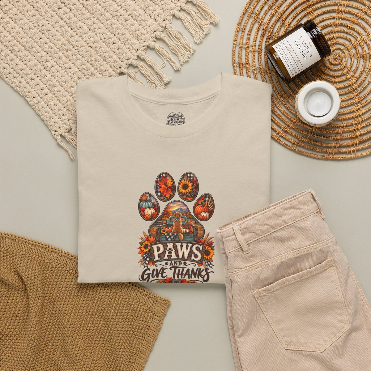 Thankful Paws Thanksgiving T‑Shirt