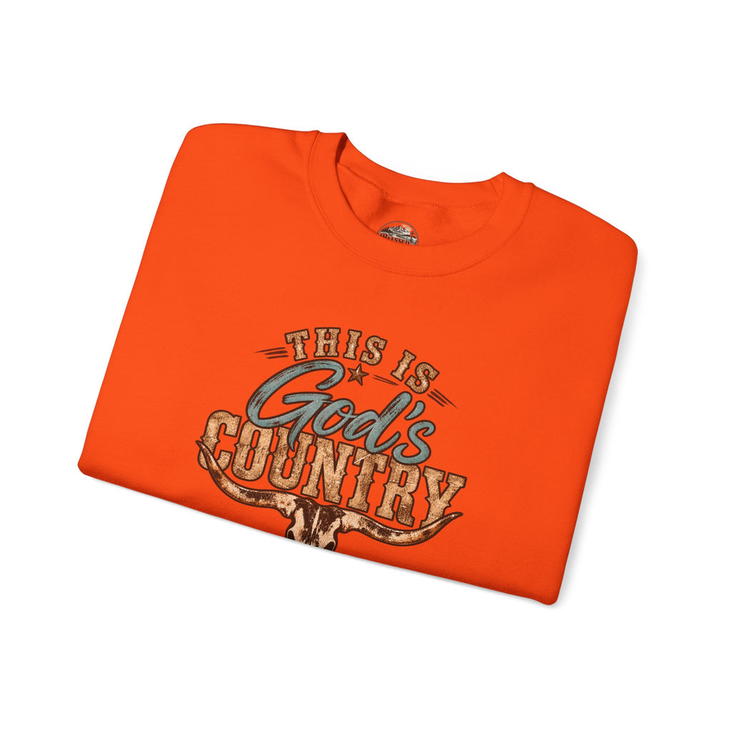Crewneck Sweatshirt — "This Is God's Country" Western Graphic