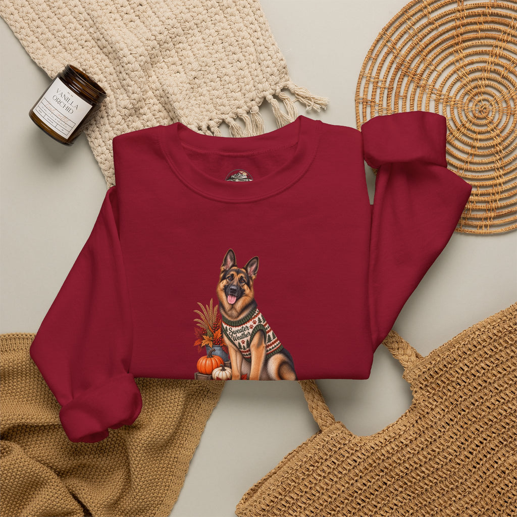 German Shepherd Autumn Pumpkin Crewneck Sweatshirt