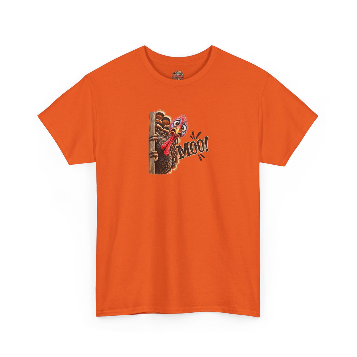 Turkey Peeking 'Moo!' Tee — Funny Thanksgiving Turkey T-Shirt