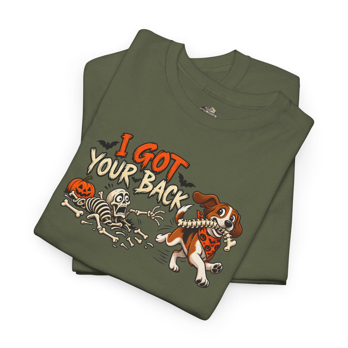 I Got Your Back Halloween Dog Skeleton Graphic Tee