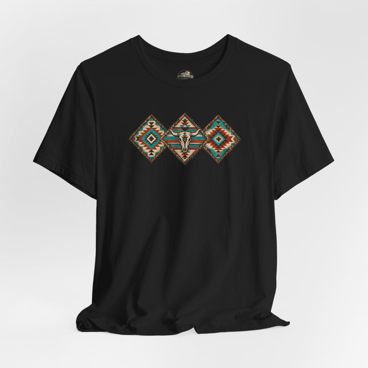 Southwestern Diamond Aztec Tee — Native Pattern Graphic T-Shirt