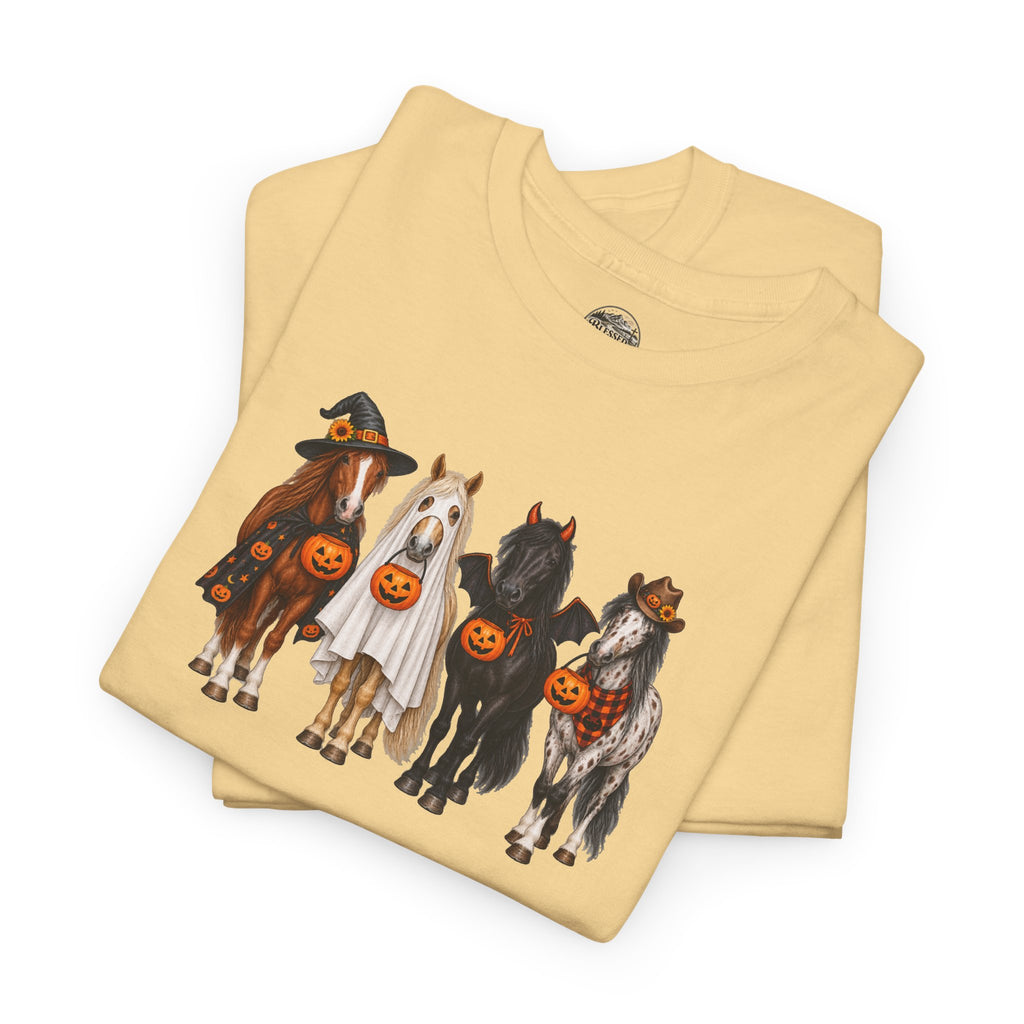 Halloween Horses Graphic Tee – Cute Trick-or-Treat Ponies Costume T-Shirt