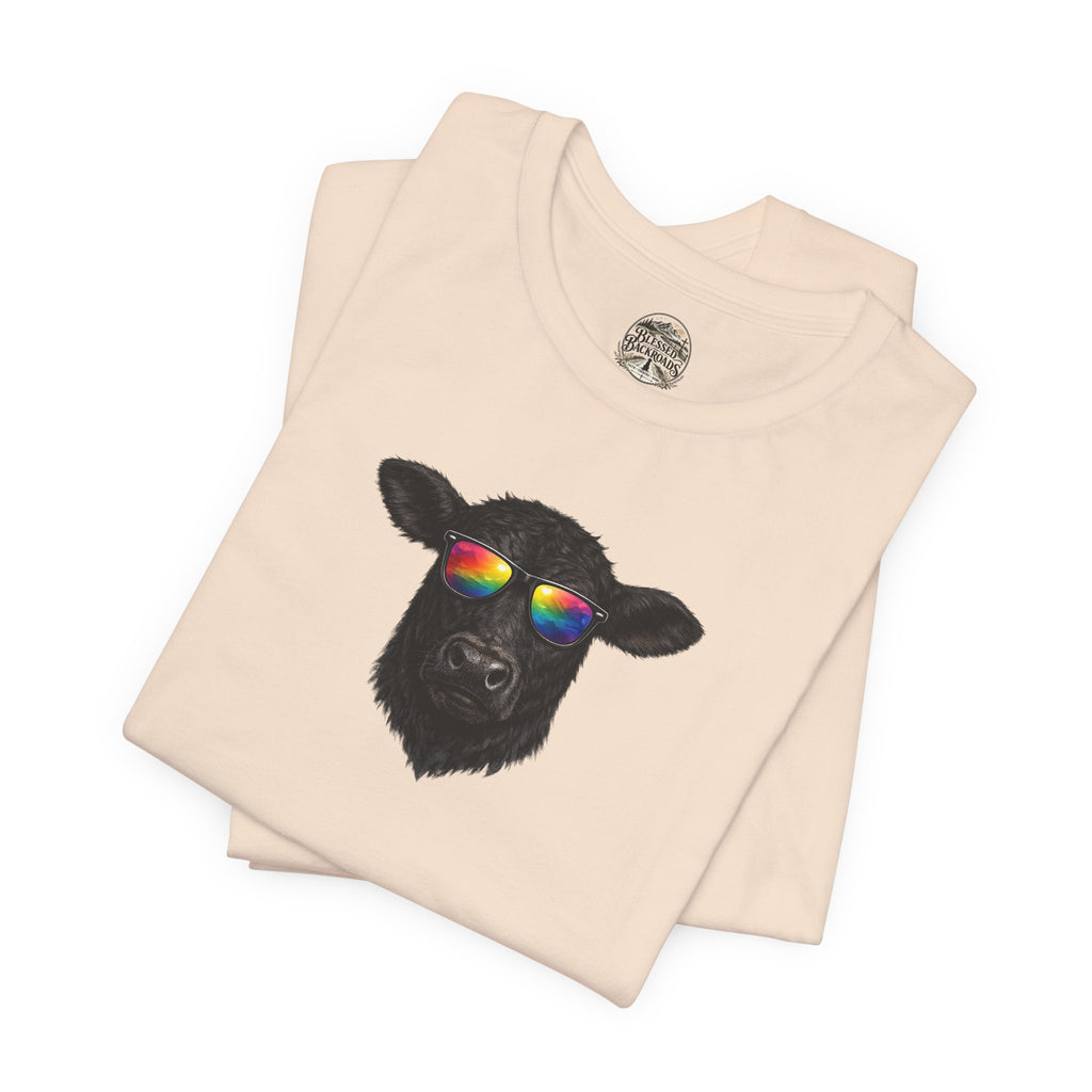 Black Cow With Sunglasses