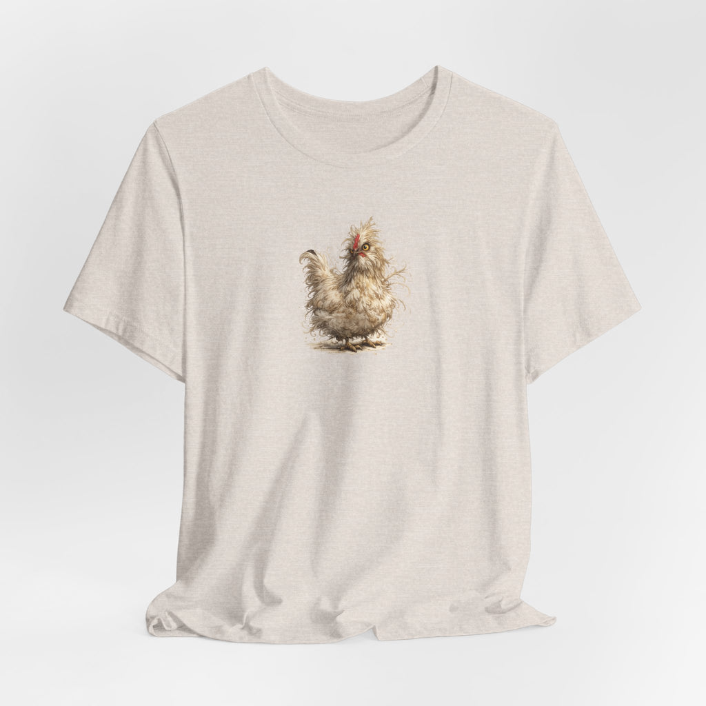 Chicken Illustration T‑Shirt — Fluffy Hen Art Tee for Farm & Animal Lovers