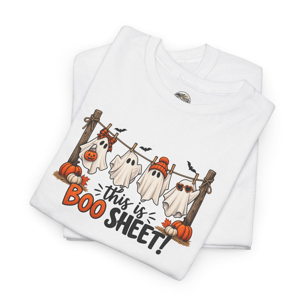 Halloween 'This Is Boo Sheet' T-Shirt – Cute Ghosts & Pumpkins Tee