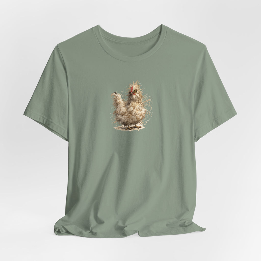 Chicken Illustration T‑Shirt — Fluffy Hen Art Tee for Farm & Animal Lovers