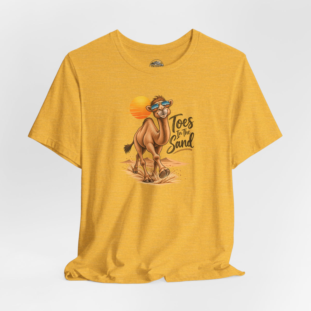 Toes in the Sand Camel T-Shirt — Beach Vacation Sunset Tee