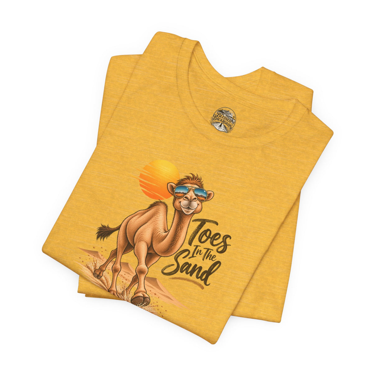 Toes in the Sand Camel T-Shirt — Beach Vacation Sunset Tee