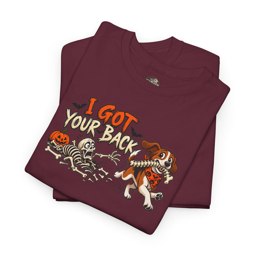 I Got Your Back Halloween Dog Skeleton Graphic Tee