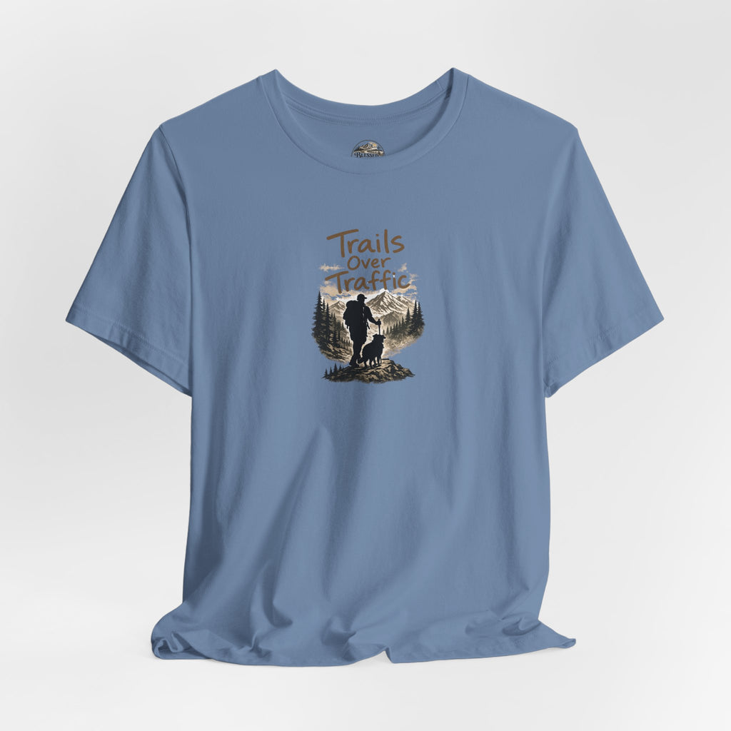Trails Over Traffic T-Shirt — Outdoor Hiking Adventure Graphic Tee