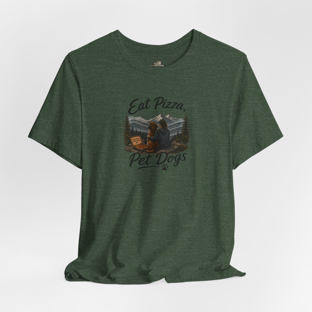 Eat Pizza Pet Dogs T-Shirt — Funny Dog Lover Tee