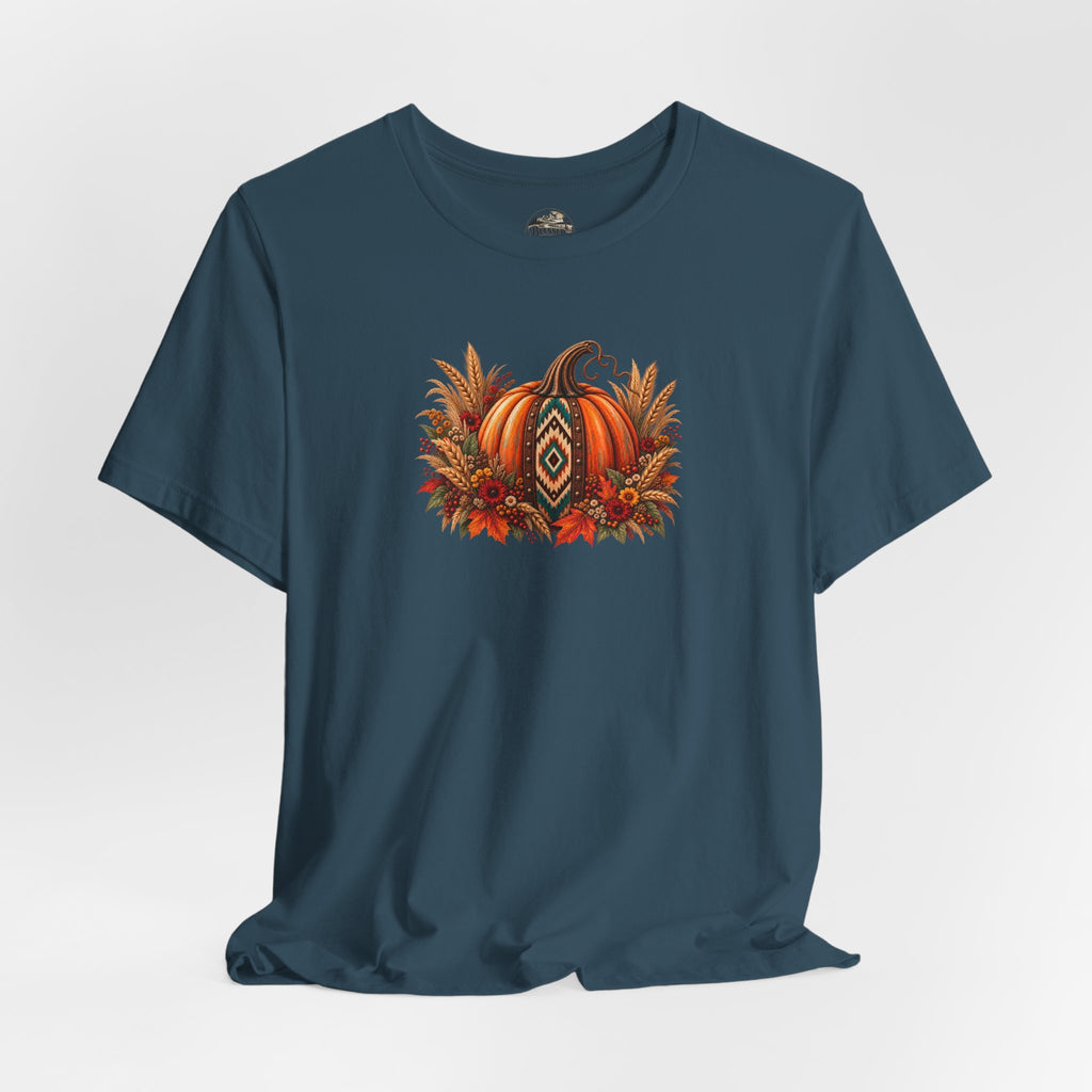 Fall Pumpkin & Sunflower Tee — Autumn Harvest Graphic T-Shirt