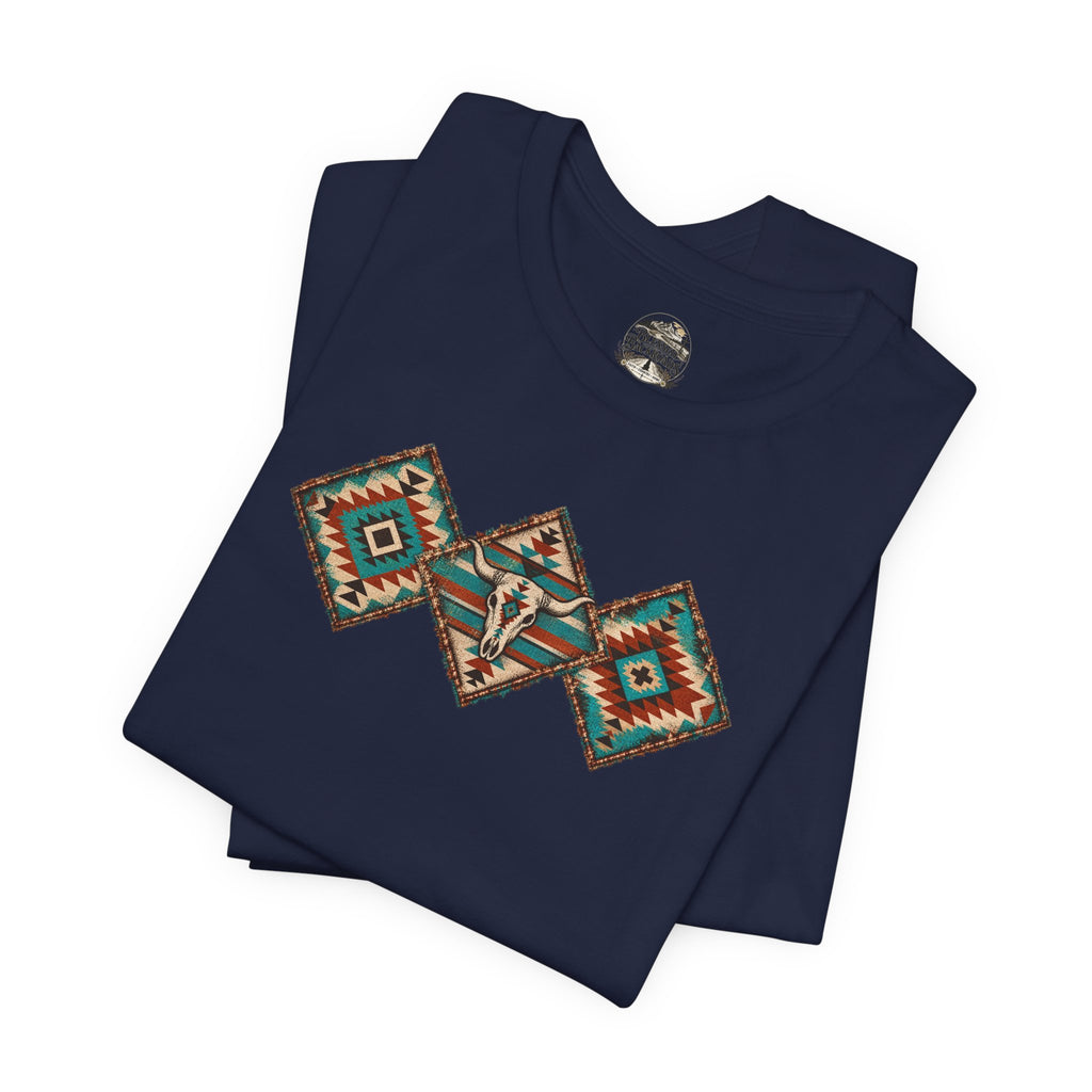 Southwestern Diamond Aztec Tee — Native Pattern Graphic T-Shirt