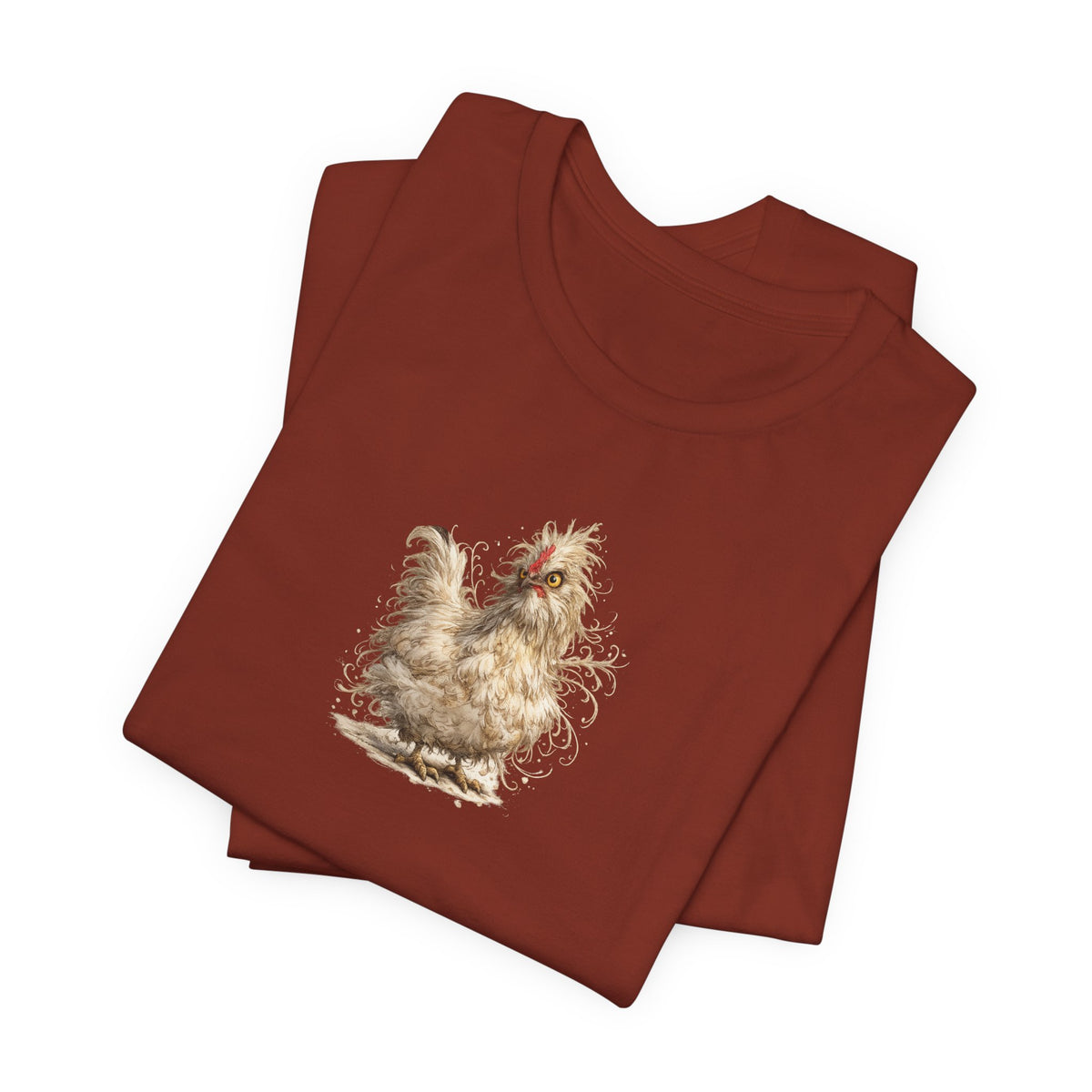 Chicken Illustration T‑Shirt — Fluffy Hen Art Tee for Farm & Animal Lovers