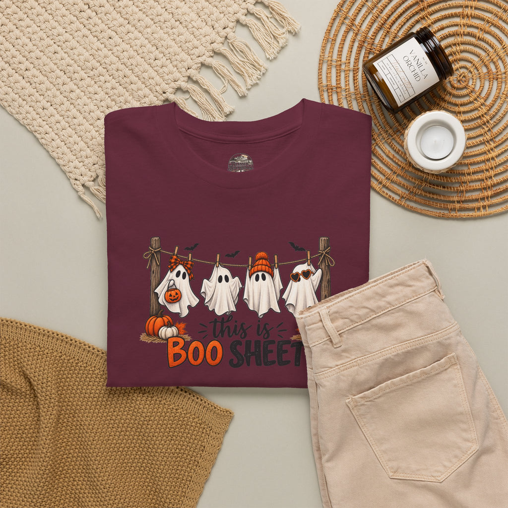 Halloween 'This Is Boo Sheet' T-Shirt – Cute Ghosts & Pumpkins Tee