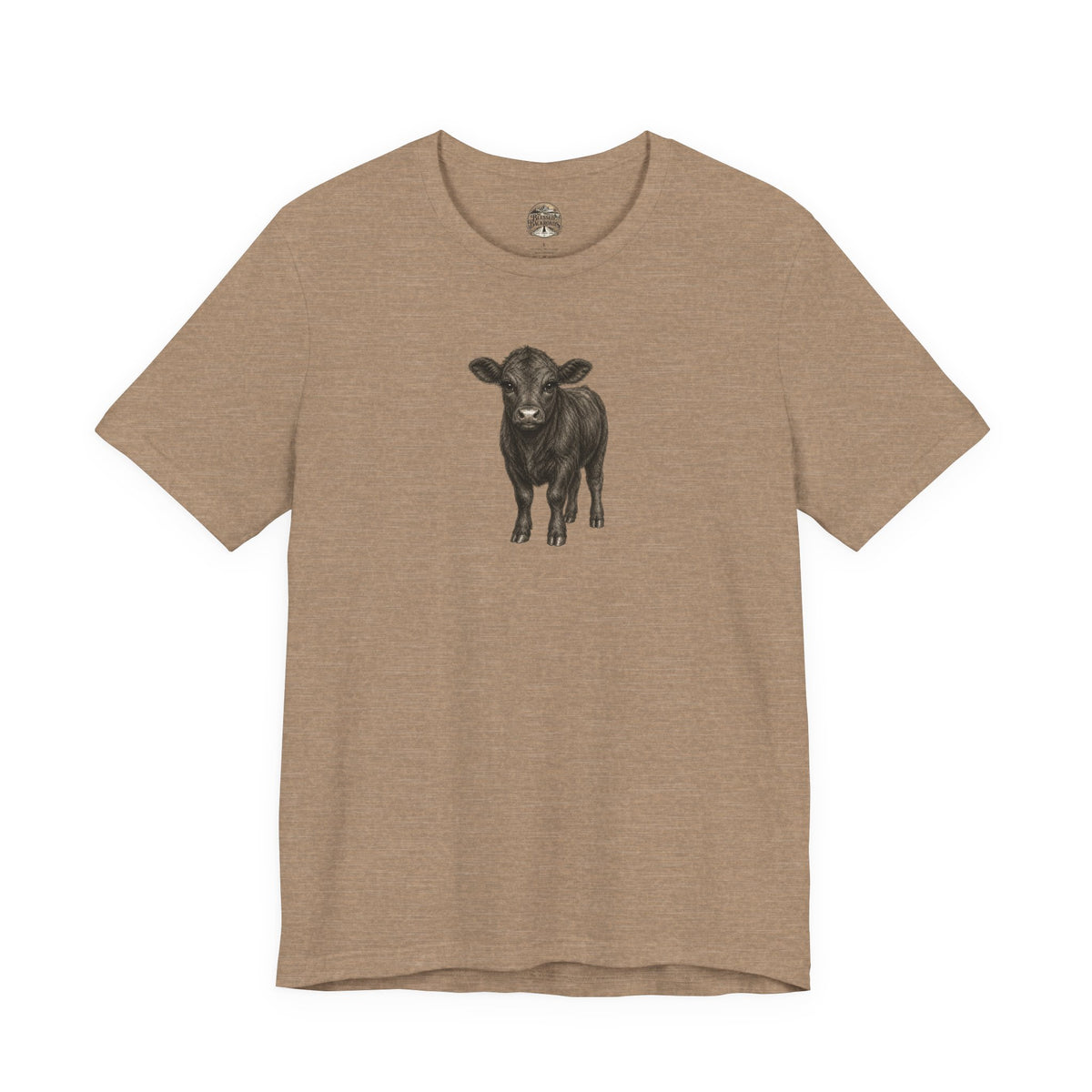 Cow Illustration T-Shirt — Cute Black Calf Graphic Tee