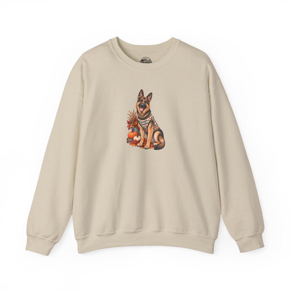 German Shepherd Autumn Pumpkin Crewneck Sweatshirt