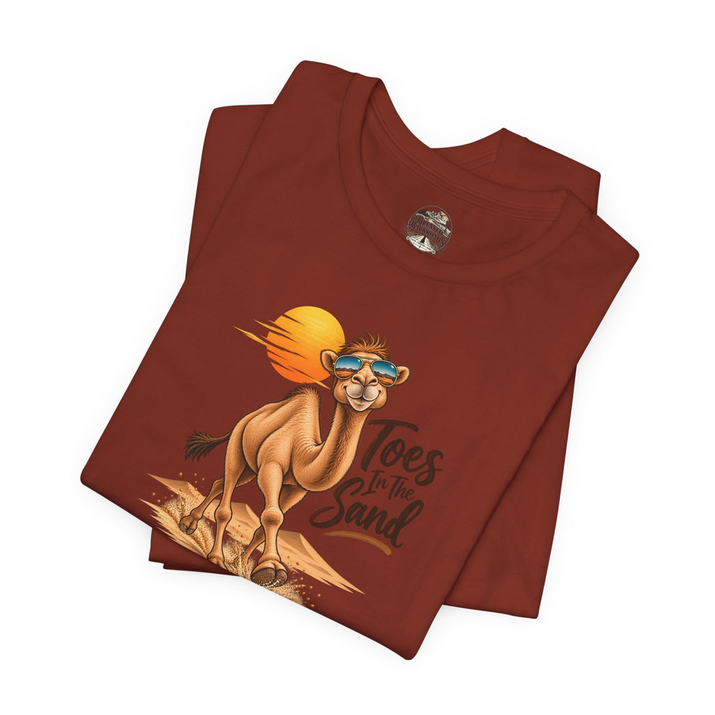 Toes in the Sand Camel T-Shirt — Beach Vacation Sunset Tee
