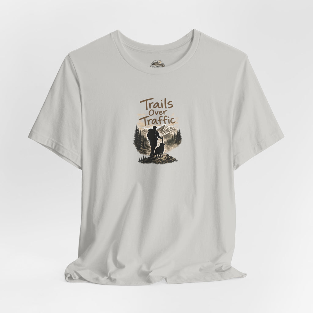 Trails Over Traffic T-Shirt — Outdoor Hiking Adventure Graphic Tee