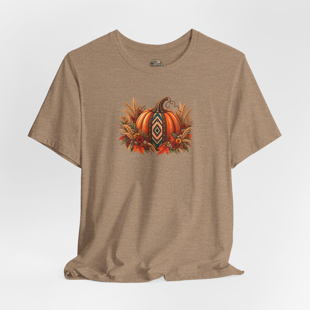 Fall Pumpkin & Sunflower Tee — Autumn Harvest Graphic T-Shirt